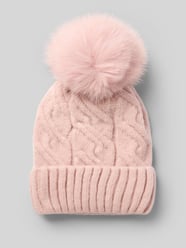 Mütze in Strick-Optik mit Zopfmuster von Kurt Beines Pink - 43