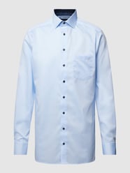 Modern Fit Business-Hemd mit Knopfleiste Modell 'Global' von OLYMP Blau - 5