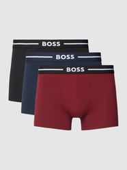 Obcisłe bokserki z dodatkiem streczu w zestawie 3 szt. od BOSS Bordowy - 4