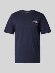 T-Shirt mit Label-Stitching von Gant Blau - 33