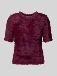 Regular Fit Strickpullover in Kunstfell-Optik Modell 'FLUFFY' von Vero Moda Bordeaux - 30