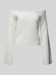 Gebreide pullover in off shoulder-look van Gina Tricot Grijs / zwart - 38