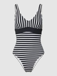 Badeanzug mit Streifenmuster von Esprit Grau / Schwarz - 43