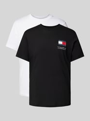 Slim Fit T-Shirt mit Logo-Stitching im 2er-Pack von Tommy Jeans Weiß - 41