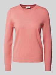 Sweter o kroju regular fit z dzianiny z mieszanki wiskozy z prążkowanymi wykończeniami od s.Oliver RED LABEL Różowy - 47