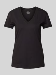 T-Shirt mit V-Ausschnitt von ARMANI EXCHANGE Schwarz - 15