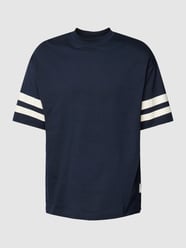 Oversized T-Shirt mit Kontraststreifen von Tom Tailor Denim Blau - 20