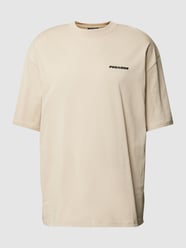 Oversized T-Shirt mit Label-Print von Pegador Beige - 3