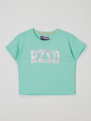 Boxy fit T-shirt van katoen, model 'Charlotte' van Raizzed Groen - 33