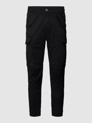 Spodnie cargo z kieszeniami z patką model ‘AIRMAN’ od Alpha Industries Czarny - 5