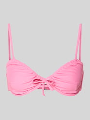Góra od bikini z wzorem allover model 'BAOMI' od PIECES Fuksjowy - 10