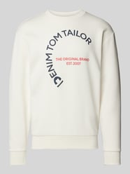 Sweatshirt met logoprint van Tom Tailor Denim Beige - 44