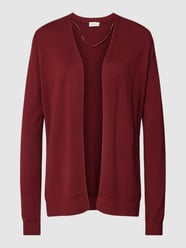 Gebreide cardigan in effen design van s.Oliver RED LABEL Bordeaux - 21