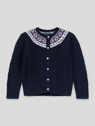 Strickjacke mit Strukturmuster Modell 'FAIRISLE' von Polo Ralph Lauren Kids Blau - 19