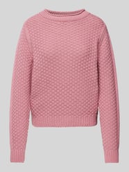 Gebreide pullover met structuurmotief van monari Roze - 17