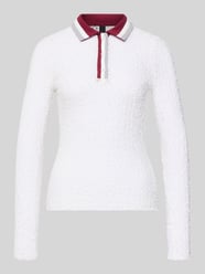 Bluzka z długim rękawem o kroju slim fit w półprzezroczystym designie od Marc Cain - 44