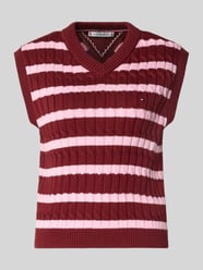 Slim Fit Pullunder aus reiner Baumwolle von Tommy Hilfiger Bordeaux - 1