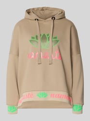Oversized HOODIE met strass-steentjes Model 'Namaste' van miss goodlife Beige - 26