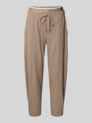 Stoffhose mit Logo-Bund und Kordelzug Modell 'EDEN' von Cambio Beige - 14