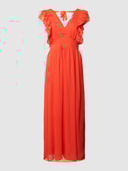 Midikleid mit V-Ausschnitt Modell 'RENATA' von Vila Orange - 16