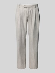 Spodnie lniane o kroju regular fit z zakładkami w pasie od SELECTED HOMME - 10