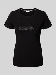 T-Shirt mit Strasssteinbesatz von LIU JO SPORT Schwarz - 13