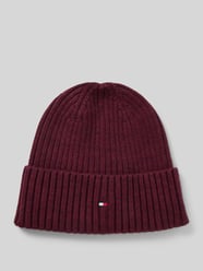 Czapka beanie z wyhaftowanym logo od Tommy Hilfiger Bordowy - 39