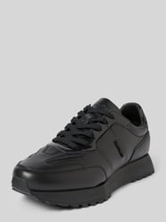 Ledersneaker mit Plateausohle Modell 'LOW TOP LACE UP' von CK Calvin Klein Schwarz - 41