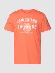 T-shirt z nadrukiem z logo od Tom Tailor Pomarańczowy - 44