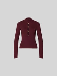 Slim Fit Longsleeve aus Viskose-Mix von Self-Portrait Bordeaux - 4