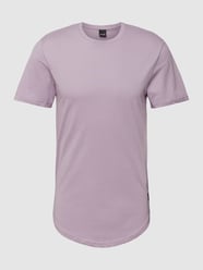 T-shirt met labelpatch, model 'MATT' van Only & Sons Paars - 23