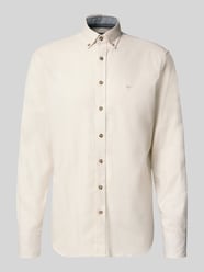 Regular Fit Freizeithemd mit Button-Down-Kragen von Fynch-Hatton Beige - 35