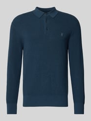 Sweter z dzianiny z kołnierzykiem polo i listwą guzikową od AllSaints - 18