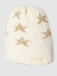 Czapka beanie z fakturowaną powierzchnią model ‘CUFFIA’ od Liu Jo White Biały - 39