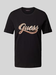 T-Shirt mit Label-Print von Guess Schwarz - 34