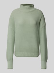 Gebreide pullover met opstaande kraag van QS Groen - 28