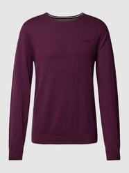 Strickpullover mit Label-Stitching Modell 'BASIC' von s.Oliver RED LABEL Lila - 45