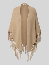 Poncho aus reiner Schurwolle mit Fransen Modell 'TORNADO' von Weekend Max Mara Beige - 37