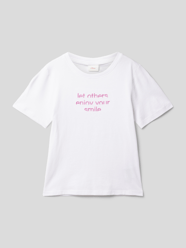 T-shirt z wyhaftowanym napisem od s.Oliver RED LABEL Biały - 25