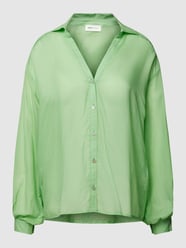 Blouse met platte kraag, model 'Violet' van POM Amsterdam Groen - 44