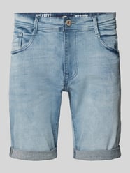 Korte regular fit jeans in 5-pocketmodel, model 'BULLSEYE' van Petrol - 7