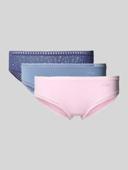 Slip met kantranden in een set van 3 stuks, model 'Crush' van Sloggi Fuchsia - 45