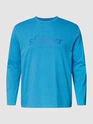 Plus Size Longsleeve mit Label-Print von S.Oliver Plus Blau - 42