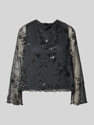 Cropped Langarmbluse mit Paillettenbesatz von PIECES - 23