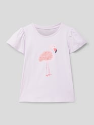 T-shirt z nadrukowanym motywem od Tom Tailor Fioletowy - 36