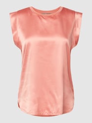 Blusenshirt mit Rundhalsausschnitt von Jake*s Collection Orange - 36