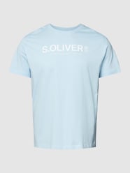 PLUS SIZE T-shirt met labelprint van S.Oliver Plus Blauw / turquoise - 48
