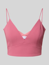 Korte top met V-hals van Jake*s Cocktail Fuchsia - 34