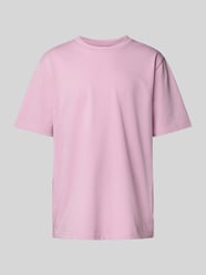 T-shirt met geribde ronde hals van Lindbergh Fuchsia - 3