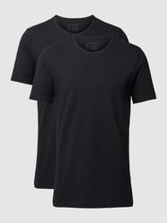 T-shirt met ronde hals in een set van 2 stuks van Schiesser Zwart - 38